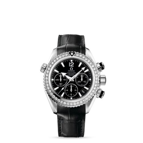 Omega Seamaster Planet Ocean 600M Co-Axial 37.5 Chronograph Stainless Steel / Diamond / Black / Alligator